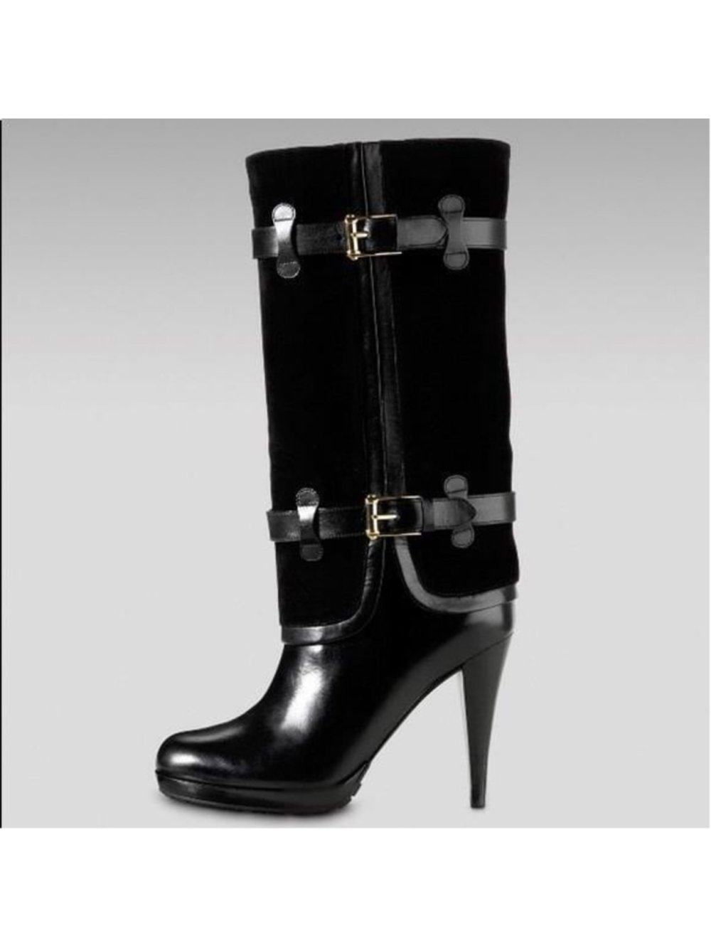 Cole Haan Nike Air Kennedy Boots Buckle Black Med Suede Leather 6.5